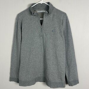 Cricket Grey Quarter Zip Pullover Sweater Mens Size Large Long Sleeve Minimalist